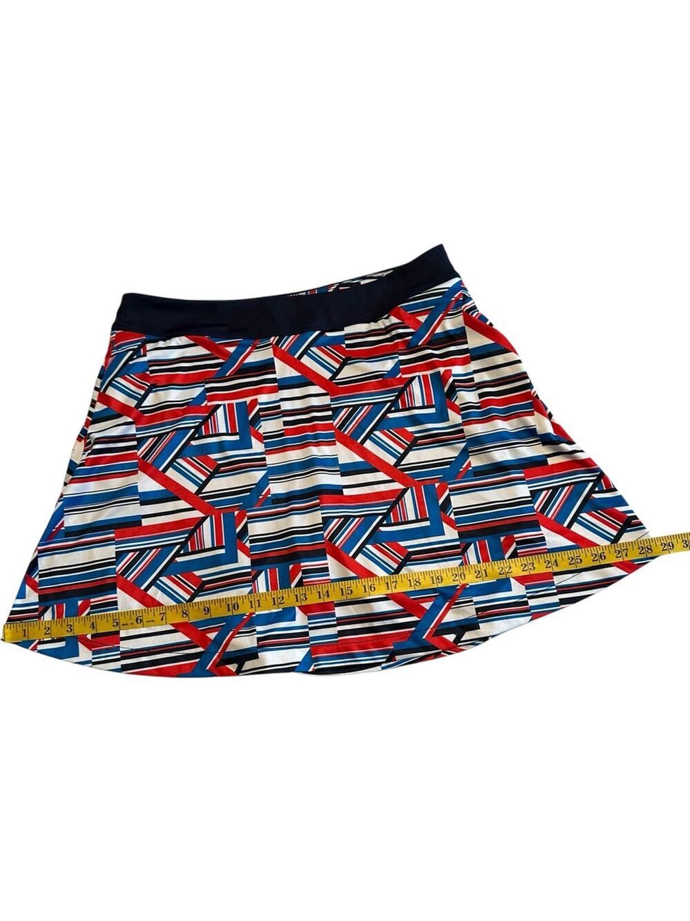 Greg Norman Tennis Golf Skort Mini Skirt Womens Large Blue Red & White Pockets - Picture 12 of 16